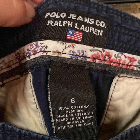 Polo Jeans Ralph Lauren cargo capris shorts, blue, Women’s sized 6 - Picture 3 of 8